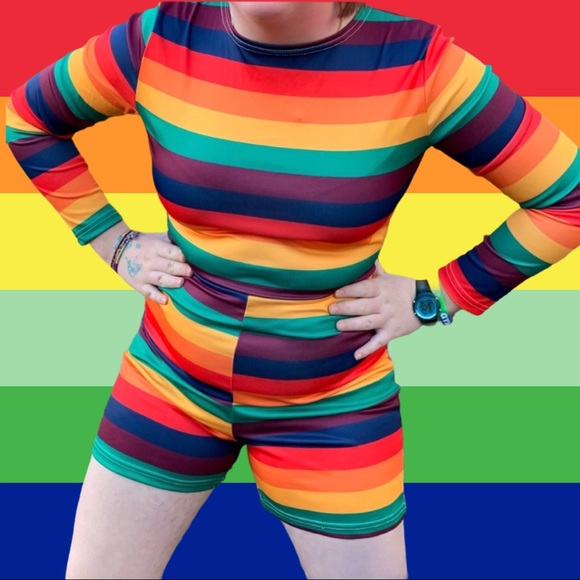 🌈 Rainbow long sleeved jumpsuit size L🌈 - Picture 9 of 9